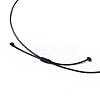 Adjustable Natural Green Aventurine Double Horn Pendant Necklace with Wax Cord for Women NJEW-B086-01G-5