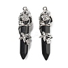 Natural Obsidian Big Pointed Pendants G-A172-16E-1