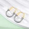 Brass Micro Pave Clear Cubic Zirconia Hoop Earrings EJEW-H158-17A-GP-3