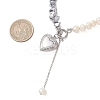 Synthetic Non-magnetic Hematite Chip with Potato Natural Pearl Beaded Necklaces NJEW-JN05894-01-3