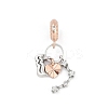 Brass Pendants with Cubic Zirconia European Beads KK-Q015-01A-1