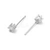 Rack Plating Brass Cubic Zirconia Stud Earrings for Women EJEW-K245-16P-2