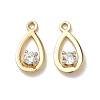 Brass Micro Pave Cubic Zirconia Teardrop Charms KK-Z136-02G-1
