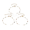 304 Stainless Steel & Faceted Round Gemstone Link Chain Bracelet Making AJEW-JB01346-1