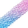 Gradient Color Baking Paint Glass Bead Strands DGLA-A039-T4mm-A06-4