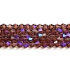 Transparent Electroplate Glass Beads Strands GLAA-F029-3mm-D05-1