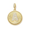 Brass Micro Pave Clear Cubic Zirconia Pendants KK-L253-17G-2