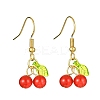 Natural Malaysia Jade Cherry Dangle Earrings EJEW-JE05519-01-1