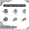 9Pcs 3 Styles Halloween Stainless Steel Beads STAS-UN0059-63-4