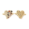 Brass Micro Pave Cubic Zirconia Connector Charms KK-H441-58G-1