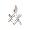 925 Sterling Silver Micro Pave Clear Cubic Zirconia Pendants STER-H117-01P-11-1
