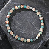 Natural Mixed Gemstone Beads Stretch Bracelets for Men RE8407-3
