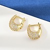 Oval Brass Micro Pave Clear Cubic Zirconia Hoop Earrings EJEW-S277-10G-A-1