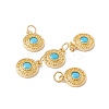 Rack Plating Brass Micro Pave Deep Sky Blue Cubic Zirconia Pendants ZIRC-C040-28G-4