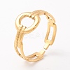 Ion Plating(IP) 304 Stainless Steel Cuff Ring RJEW-F121-05G-3