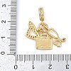 Rack Plating Brass Clear Cubic Zirconia European Dangle Charms X-KK-P287-14G-3