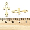304 Stainless Steel Religion Ankh Cross Links Connector Charms STAS-S153-01G-3