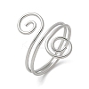 304 Stainless Steel Round Wrap Open Cuff Rings for Women Men LS-RJEW-Z071-02B-P-4