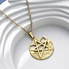 Viking Pentagram 304 Stainless Steel Pendant Necklaces NJEW-M096-01G-1