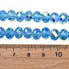 Electroplate Transparent Glass Beads Strands EGLA-A046-01C-16-4