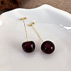 Cherry Resin Dangle Stud Earrings XZ7798-3-1