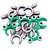 12Pcs 2 Styles Rabbit Ear & Frog Silicone Focal Beads SIL-TA0001-91-2