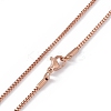 304 Stainless Steel Box Chain Necklaces for Men Women NJEW-G091-01RG-3