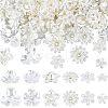 120Pcs 6 Style Flower ABS Plastic Imitation Pearl Bead Caps OACR-NB0001-41-1