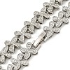 Rack Plating Brass Pave Cubic Zirconia Butterfly Link Necklaces NJEW-A031-03P-05-1