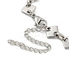 Non-Tarnish 304 Stainless Steel Rhombus Link Chains Bracelets for Men & Women LS-BJEW-D042-02P-3