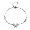 304 Stainless Steel Butterfly Link Bracelets BJEW-C098-01B-P-4