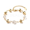 Plastic Pearl & CCB Plastic Nuggets Beaded Bracelet for Women BJEW-JB07959-1