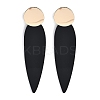 Brass Resin Teardrop Stud Earrings for Women EJEW-U030-01G-03-1