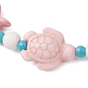 Starfish & Turtle Synthetic Turquoise Beads Stretch Bracelets for Women BJEW-JB12129-01-3