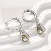 Brass Cubic Zirconia Hoop Earrings EJEW-Q015-02P-B-5