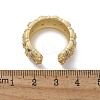 Square Pattern Brass Micro Pave Clear Cubic Zirconia Cuff Rings for Women RJEW-U041-14G-5