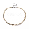 304 Stainless Steel Braided Cuban Link Chain Necklace for Women LS-NJEW-P271-04B-1