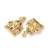 Brass Micro Pave Cubic Zirconia Pendants KK-C143-35A-G-2