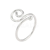 Non-Tarnish 304 Stainless Steel Spiral Open Cuff Ring for Women RJEW-C097-04P-1