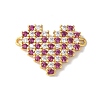 Brass Micro Pave Cubic Zirconia Heart Connector Charms KK-A252-28G-04-1