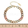 201 Stainless Steel Cuban Link Chain Bracelets for Women LS-BJEW-H633-01G-3