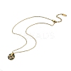 304 Stainless Steel Enamel Flat Round Necklaces for Women LS-NJEW-Q028-01B-G-2