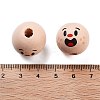 Printed Wood European Beads WOOD-G022-06I-2