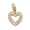 Brass Pave Clear Cubic Zirconia Pendants KK-H519-13G-1