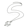 Crystal Cage Holder Necklace NJEW-JN04604-01-5