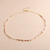 Natural Freshwater Pearl Rice & Natural Rhodonite Faceted Round Beaded Necklaces FS-WG15240-05-1