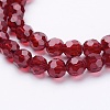 Faceted(32 Facets) Glass Round Beads Strands X-EGLA-J042-6mm-20-3