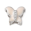 Brass Micro Pave Clear Cubic Zirconia Silde Charms KK-C086-02P-01-1