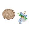 Glass with Round Shell Pearl and Acrylic Charms Pendants PALLOY-MZ00647-03-2