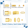 40 Bags 5 Colors Iron & Brass Peaked Cap Adjuster Kits FIND-GA0007-45-2